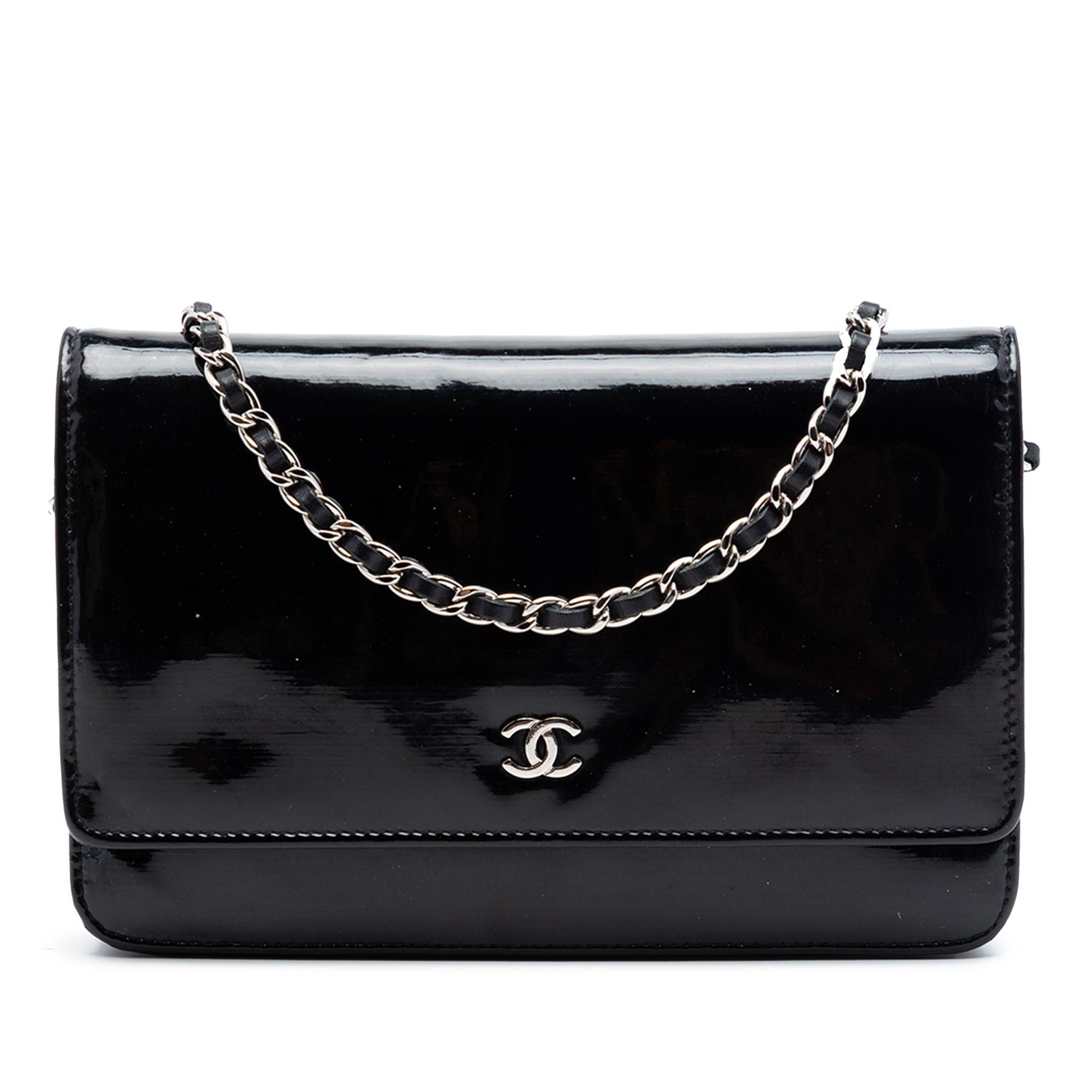 Chanel CC Cuir verni Wallet on Chain