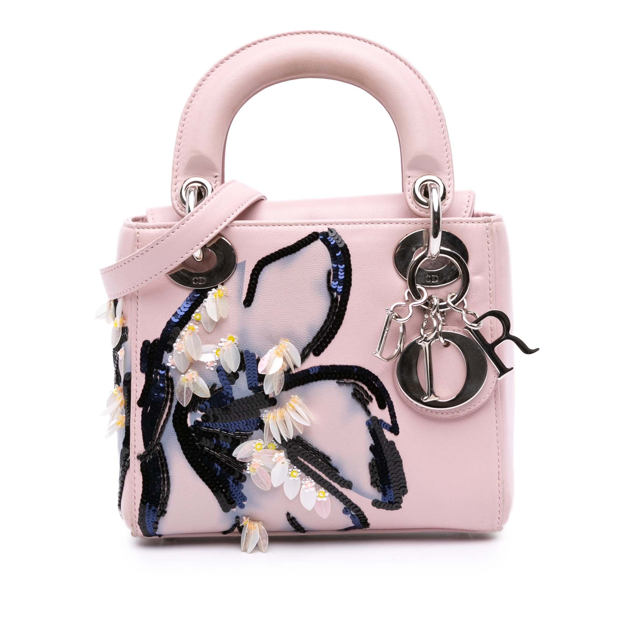 Dior Mini Cuir de veau Sequins Embellished Lady Dior