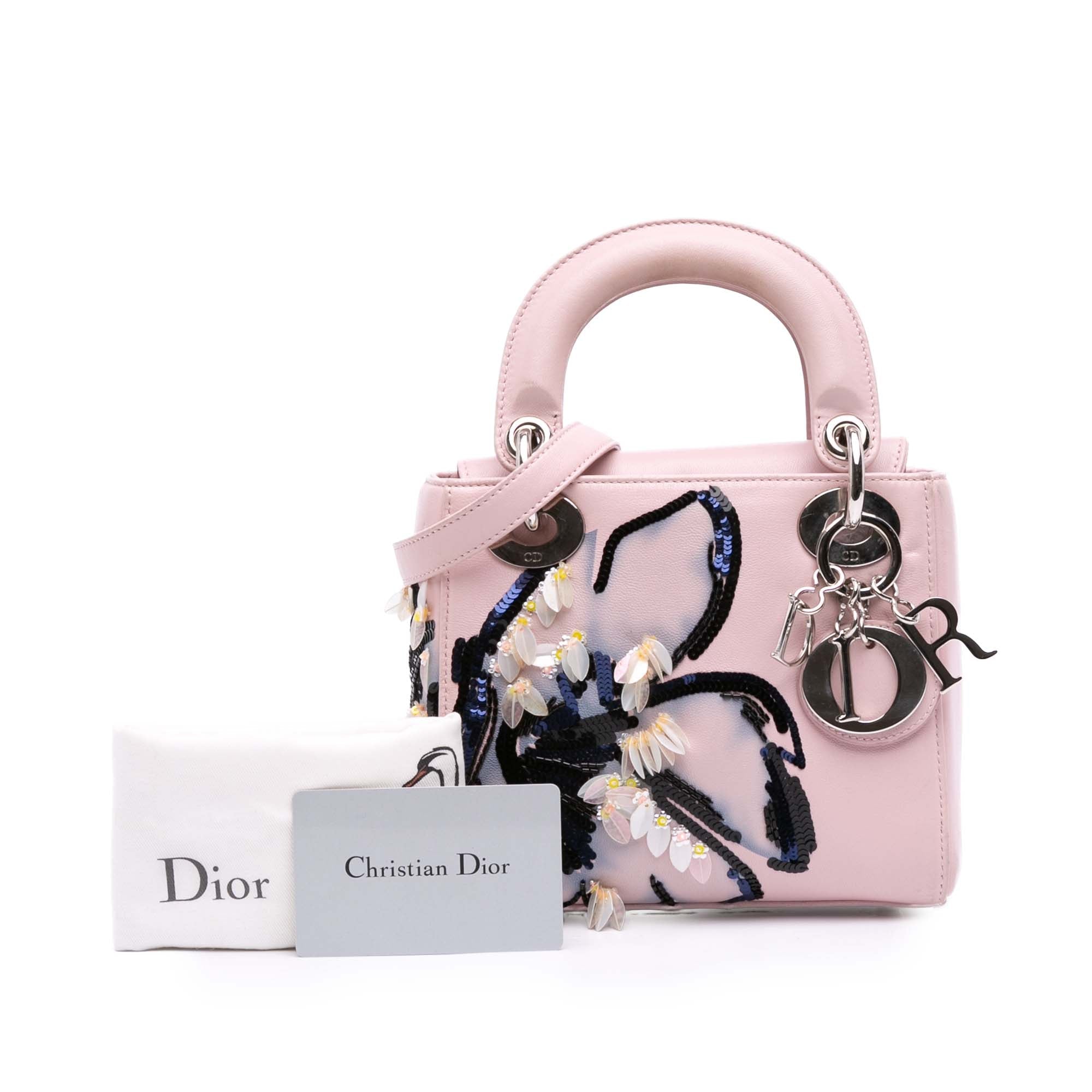 Dior Mini Cuir de veau Sequins Embellished Lady Dior