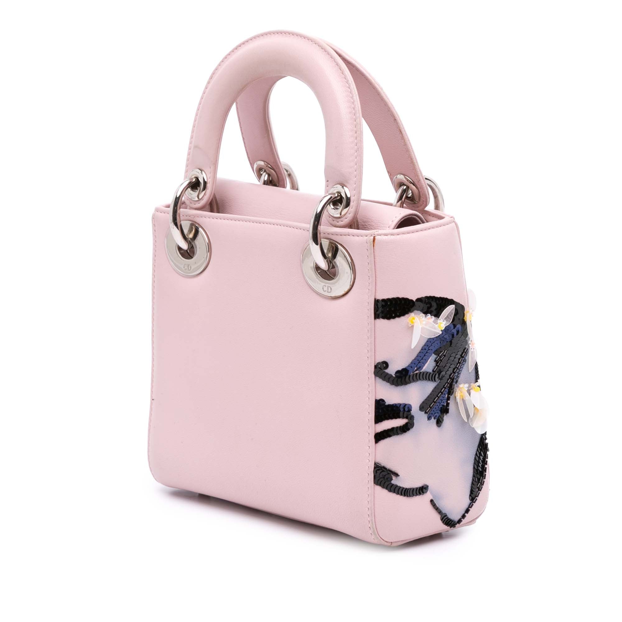Dior Mini Cuir de veau Sequins Embellished Lady Dior