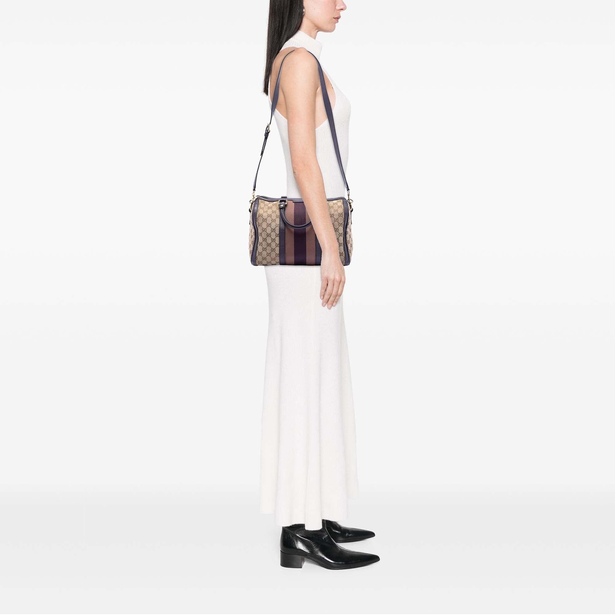 Gucci Medium GG Toile Web Joy Boston Sac