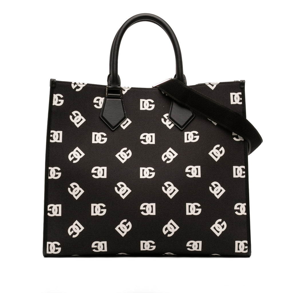 Dolce & Gabbana Large Logo Toile Shopping Cabas
