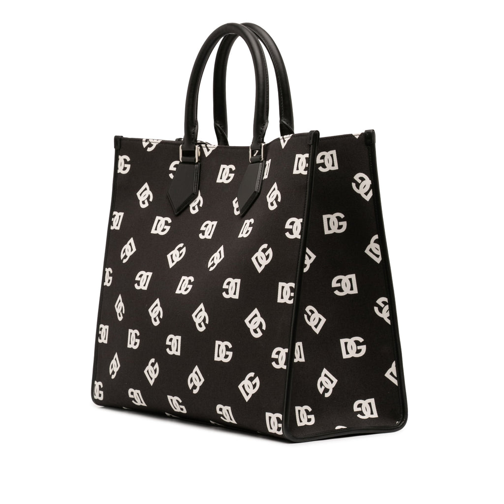 Dolce & Gabbana Large Logo Toile Shopping Cabas