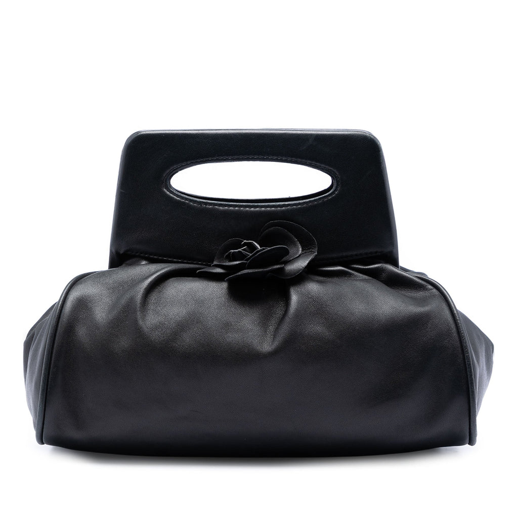 Chanel Cuir d’agneau Camellia anse supérieure Frame Sac