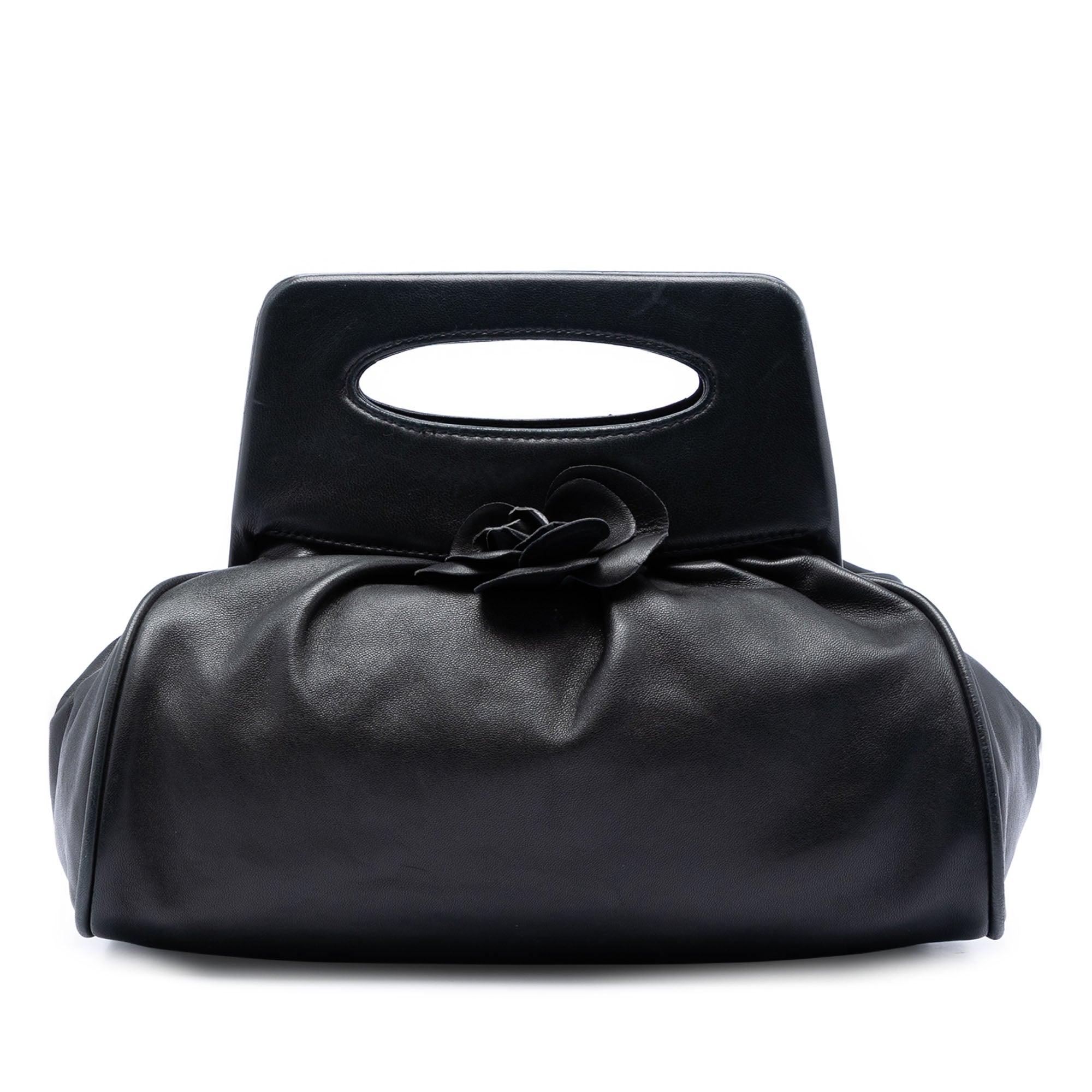 Chanel Cuir d’agneau Camellia anse supérieure Frame Sac