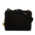 Chanel CC Diamond Matelassé Daim Sac porté croisé