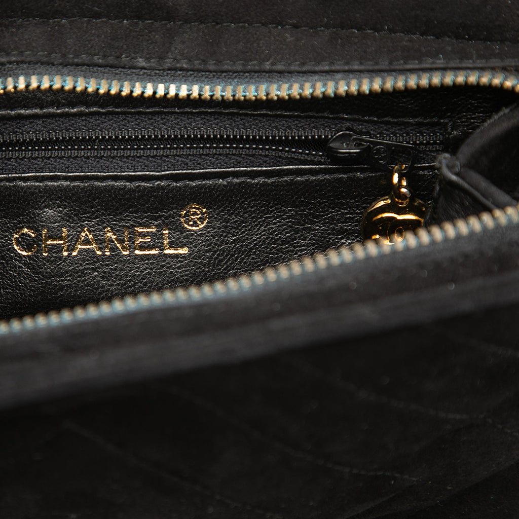 Chanel CC Diamond Matelassé Daim Sac porté croisé