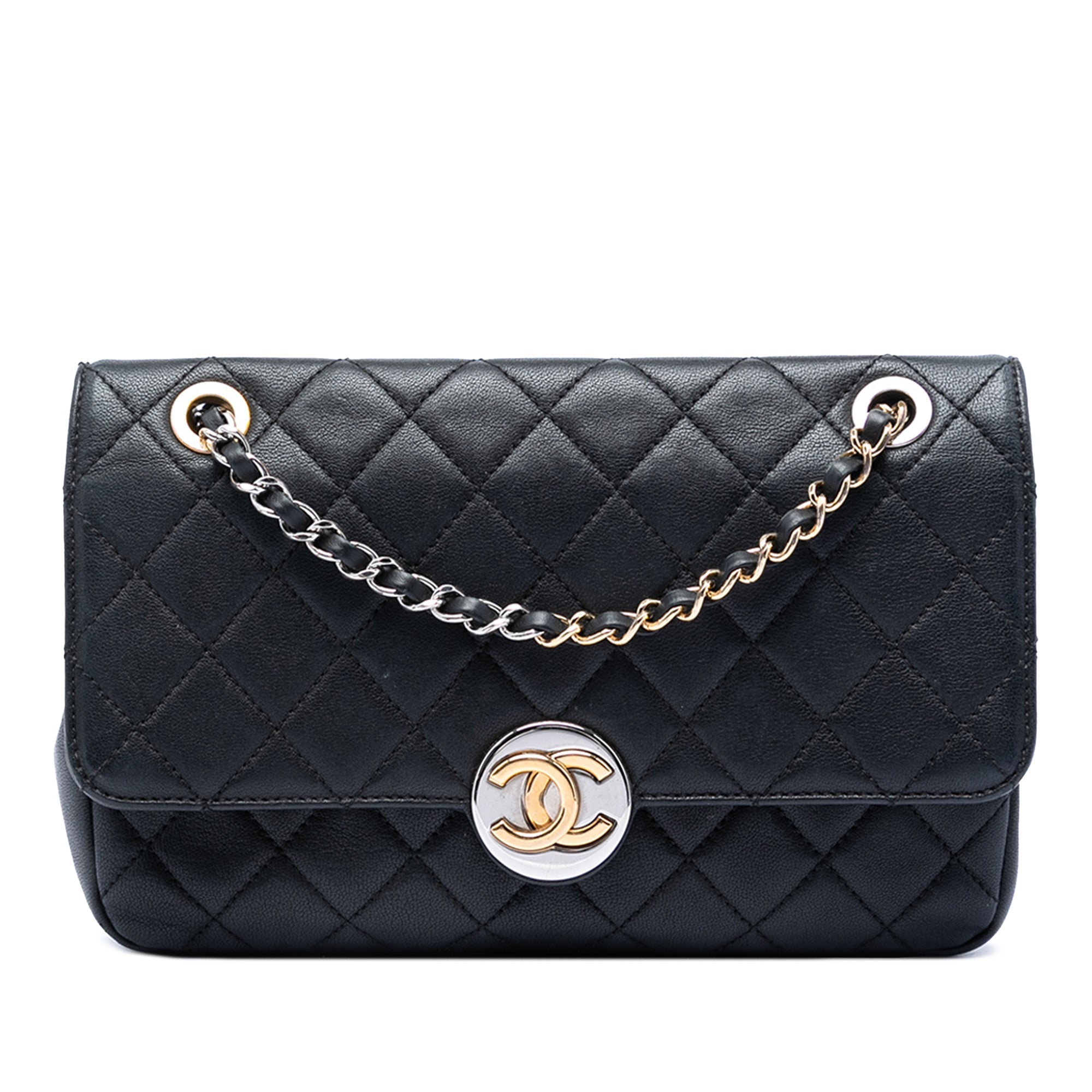 Chanel Matelassé Cuir d’agneau Turn et Lock à rabat