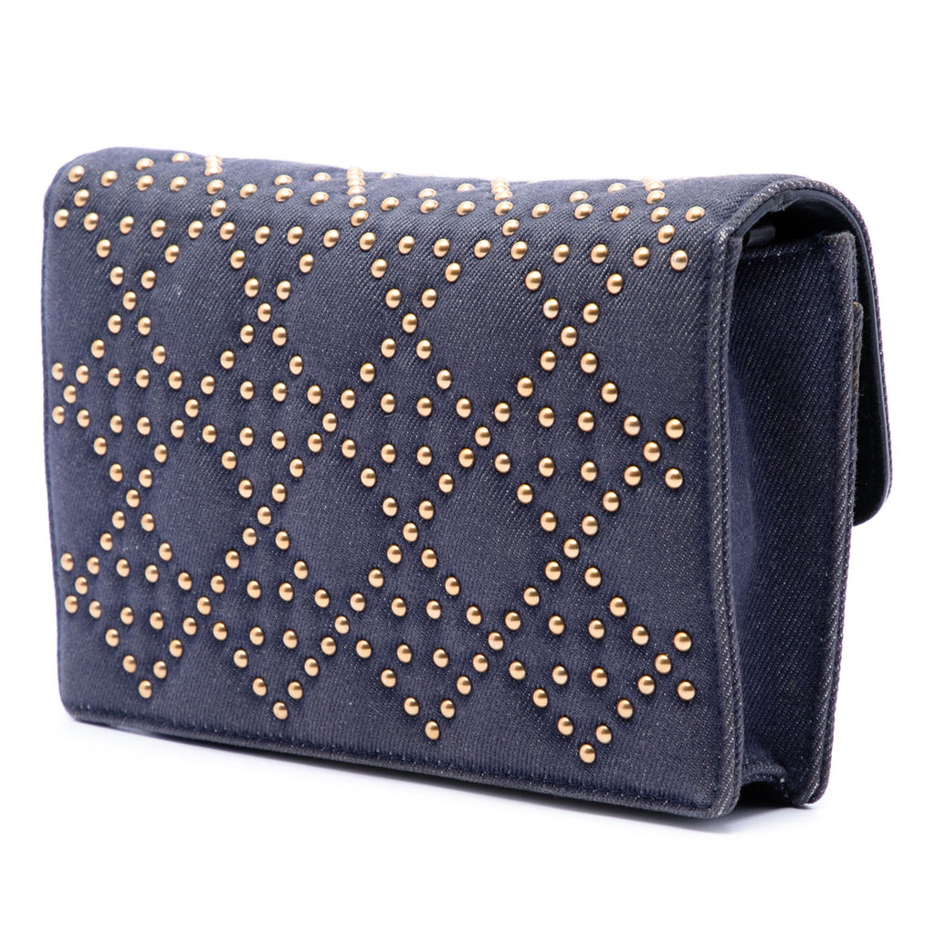 Dior Jean Cannage clouté DiorAddict Wallet on Chain