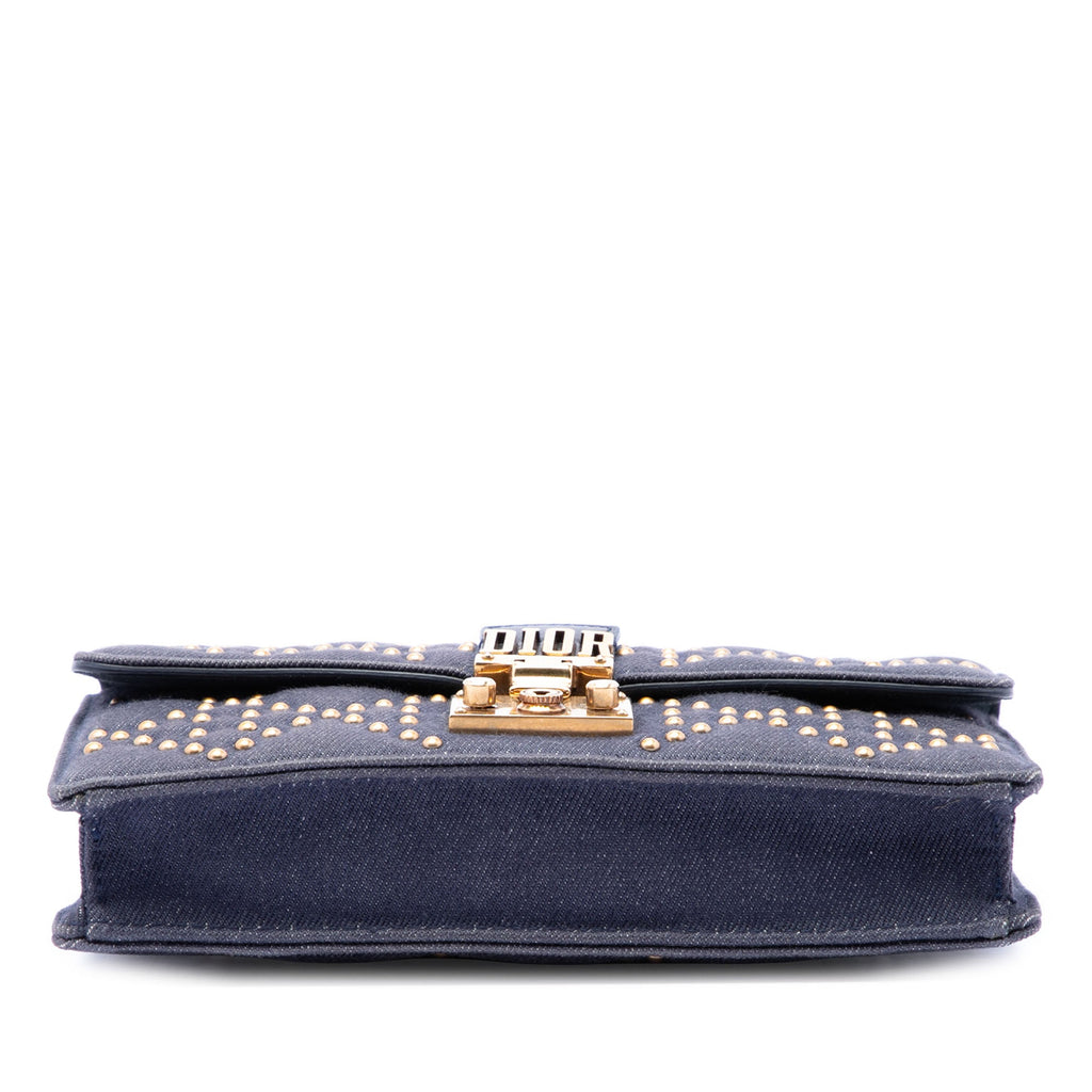 Dior Jean Cannage clouté DiorAddict Wallet on Chain