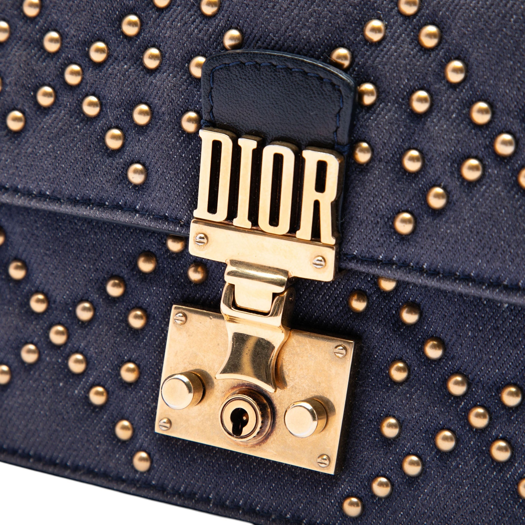 Dior Jean Cannage clouté DiorAddict Wallet on Chain