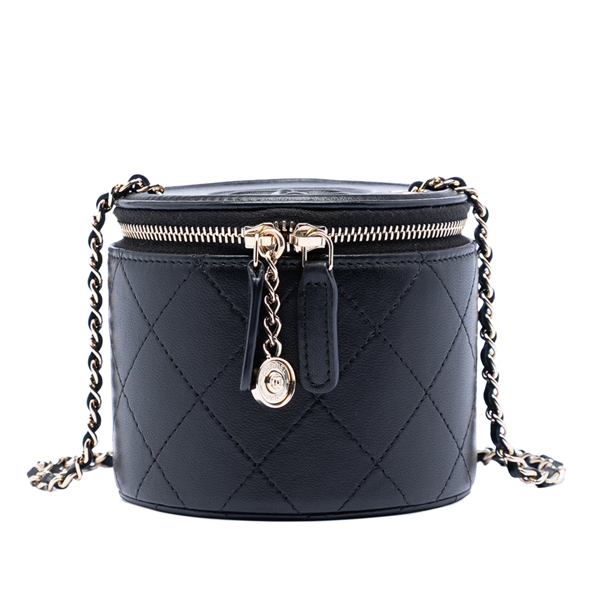 Chanel Matelassé Cuir d’agneau Chain et Charm Vanity