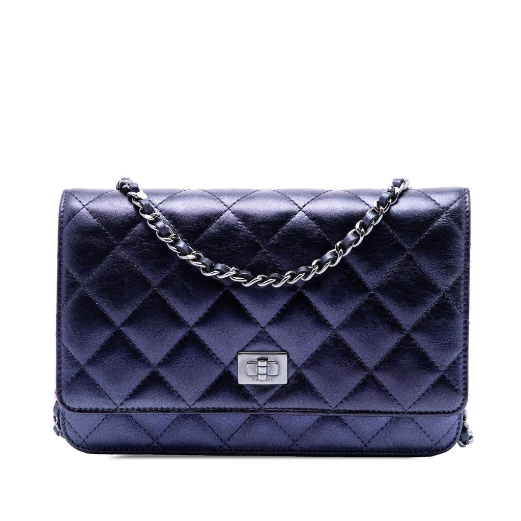 Chanel Matelassé brillant vieilli Cuir de veau Reissue 2.55 Wallet on Chain