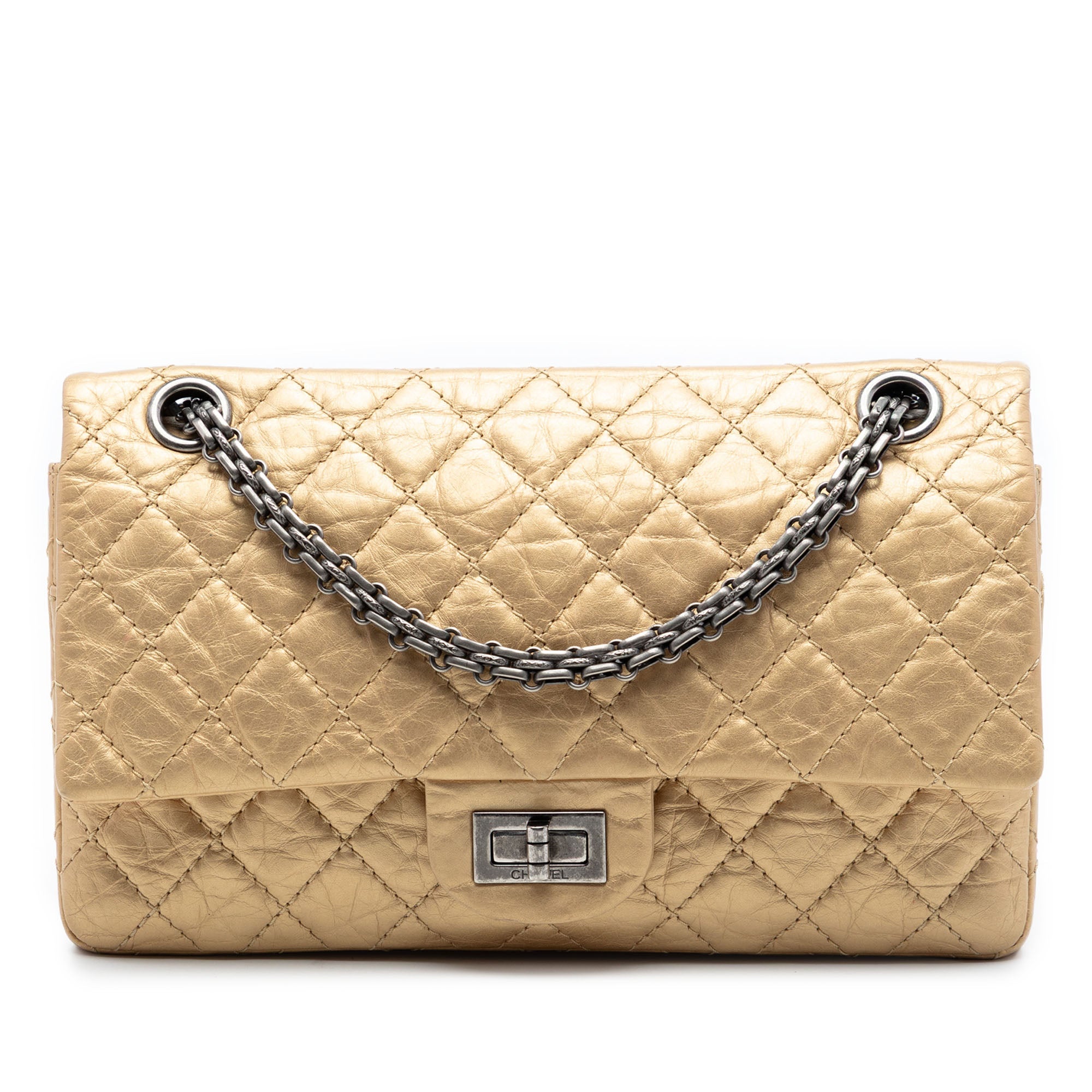 Chanel Matelassé vieilli Cuir de veau Reissue 2.55 Double rabat 225