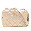 Chanel Mini CC Matelassé Metallic Cuir d’agneau Bowling Sac