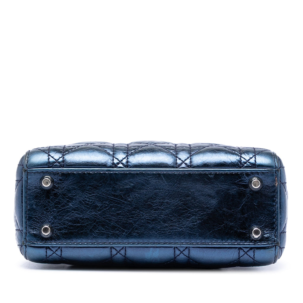 Dior Mini Metallic froissé Cuir d’agneau Cannage Lady Dior