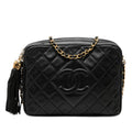 Chanel CC Matelassé Cuir d’agneau Pompon Sac caméra
