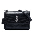 Saint Laurent Medium Croc embossé Cuir Monogram Sunset Sac porté croisé