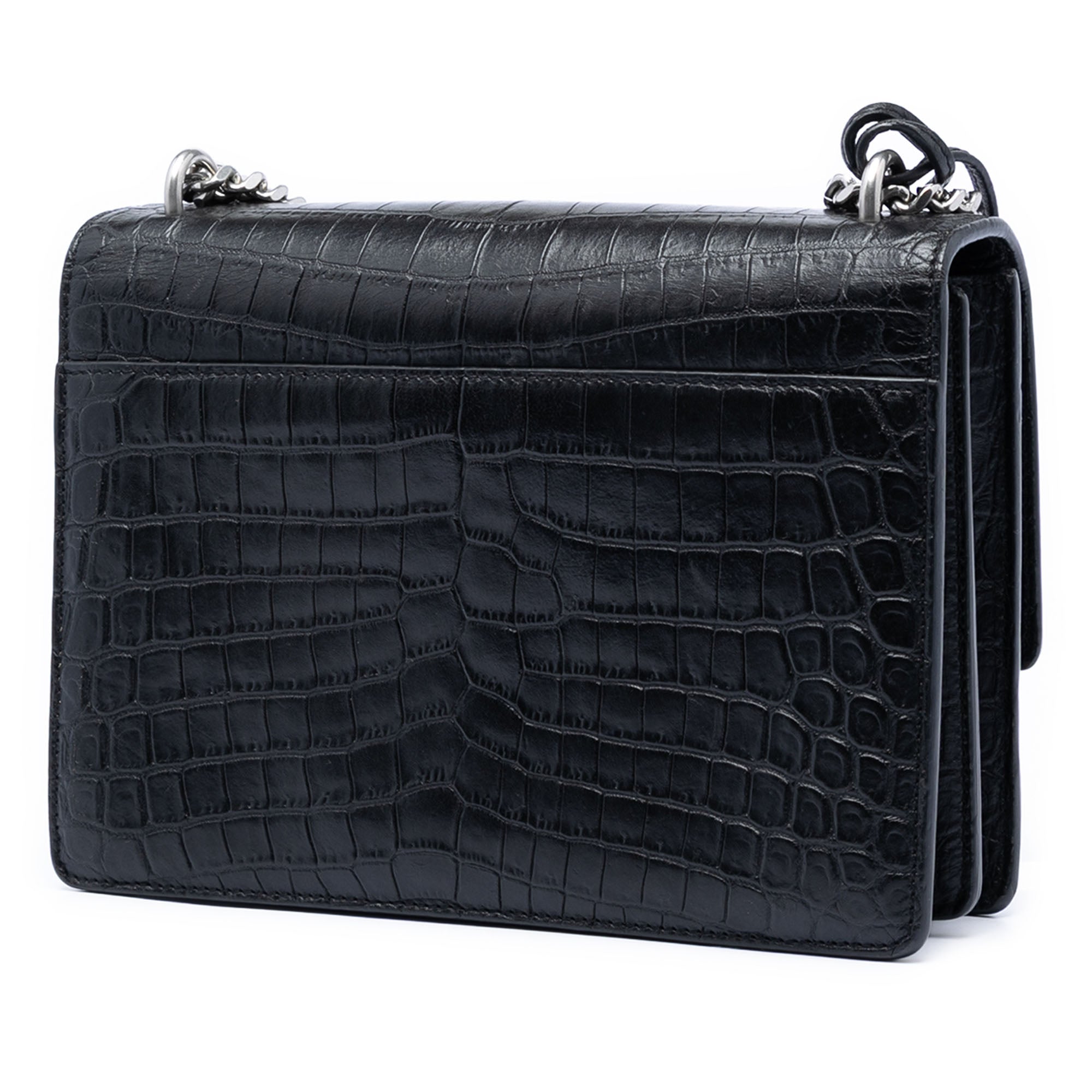Saint Laurent Medium Croc embossé Cuir Monogram Sunset Sac porté croisé