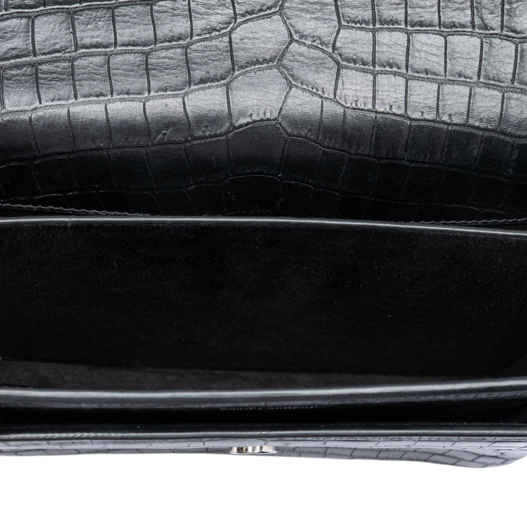 Saint Laurent Medium Croc embossé Cuir Monogram Sunset Sac porté croisé