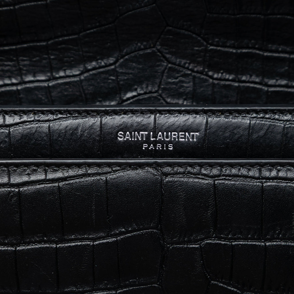 Saint Laurent Medium Croc embossé Cuir Monogram Sunset Sac porté croisé