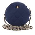 Chanel CC Matelassé Jersey Rond Pochette avec chaîne