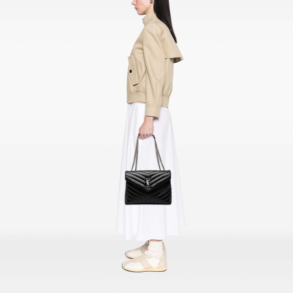 Saint Laurent Medium Matelasse Cuir de veau Monogram LouLou Sac bandoulière