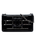 Chanel Cuir verni et Acrylic Cristal Embellished Boy Brick Horizontal à rabat