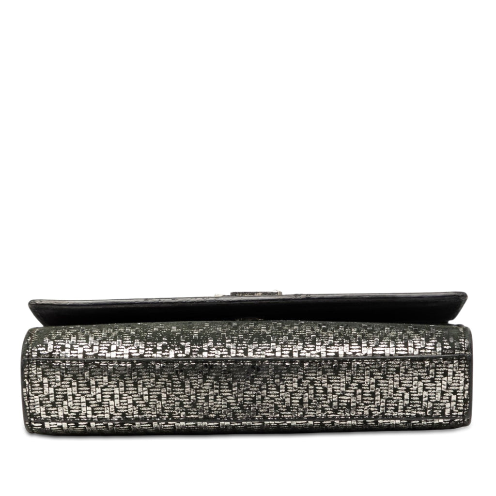 Saint Laurent Small Metallic Chevron Cuir de veau Monogram Kate Sac porté croisé
