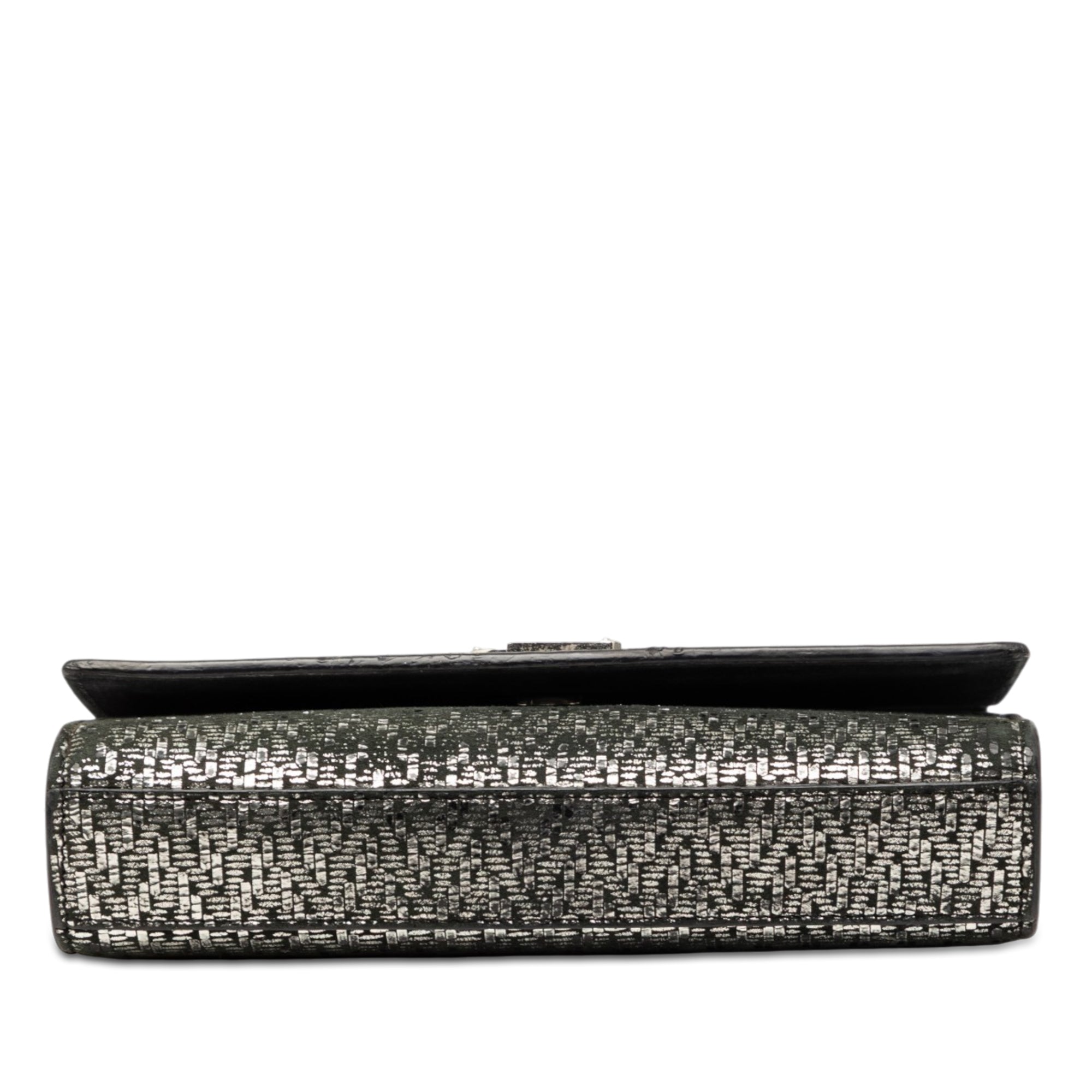 Saint Laurent Small Metallic Chevron Cuir de veau Monogram Kate Sac porté croisé
