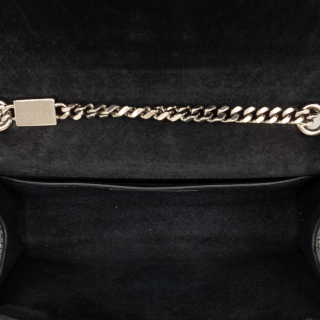 Saint Laurent Small Metallic Chevron Cuir de veau Monogram Kate Sac porté croisé