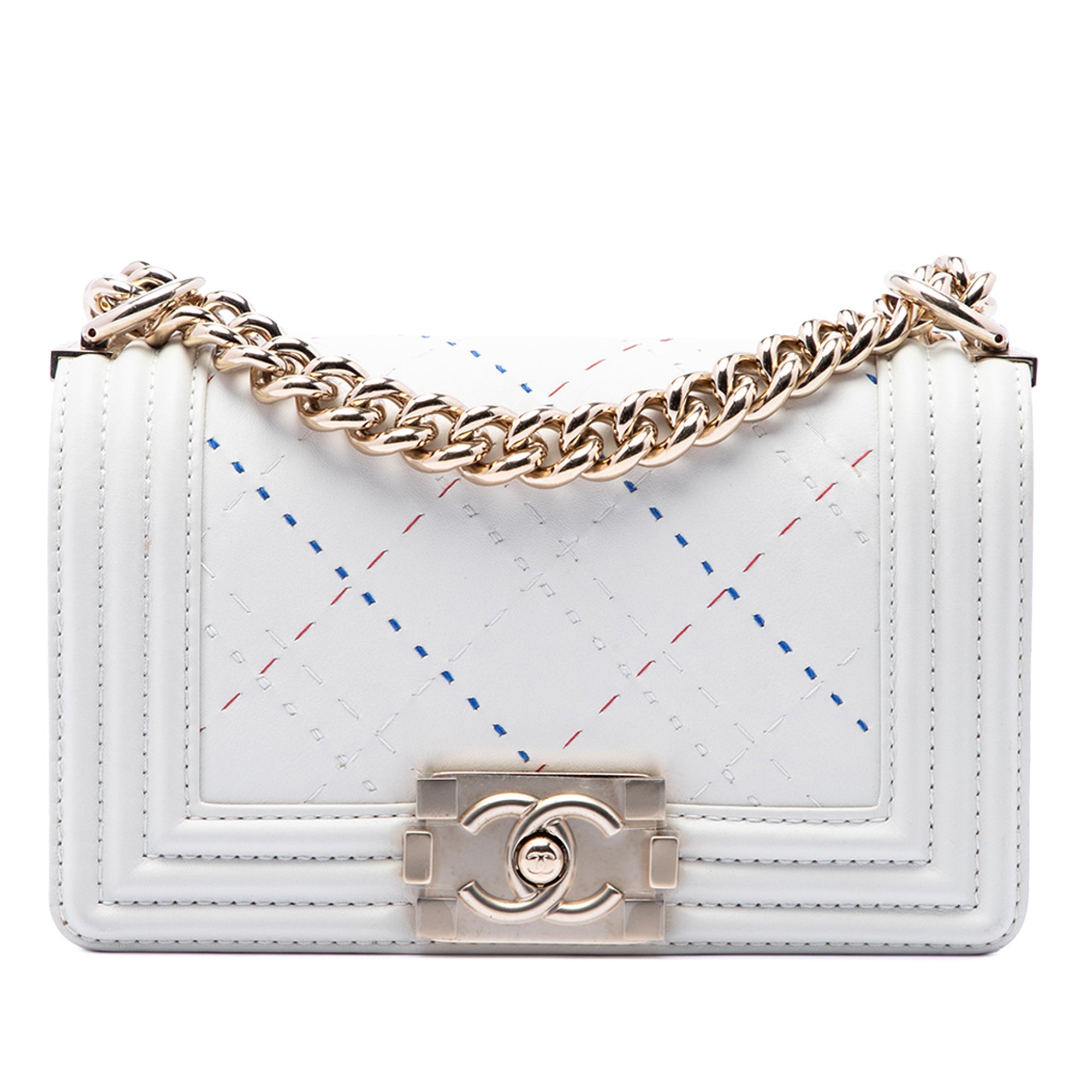 Chanel Small Matelassé Cuir d’agneau Cruise Line Boy à rabat