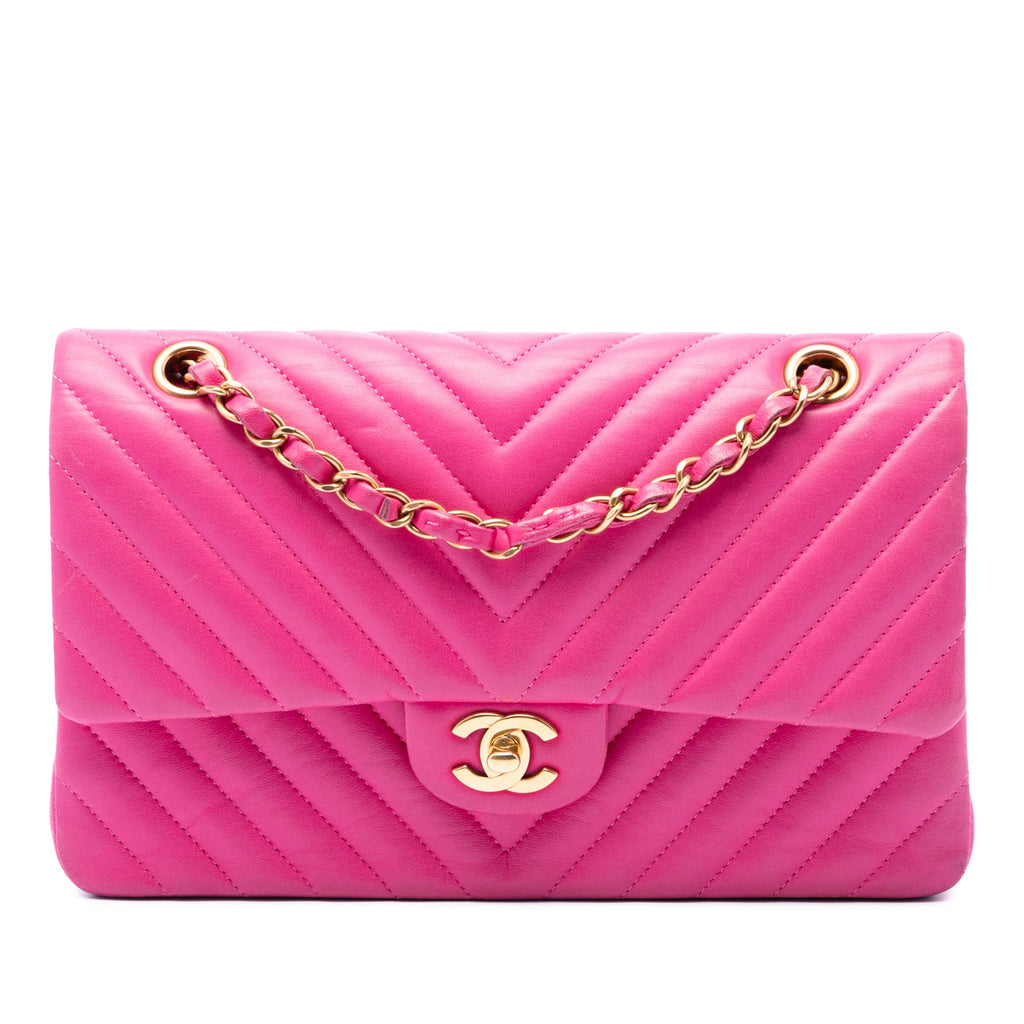Chanel Medium Classic Chevron Cuir d’agneau Double rabat
