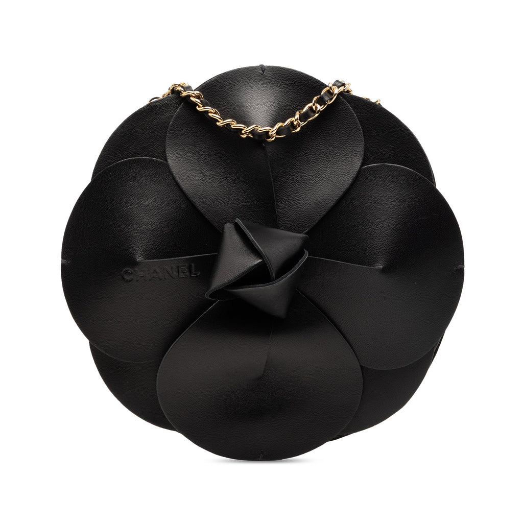 Chanel Cuir d’agneau et Satin Camellia Flower Evening Sac