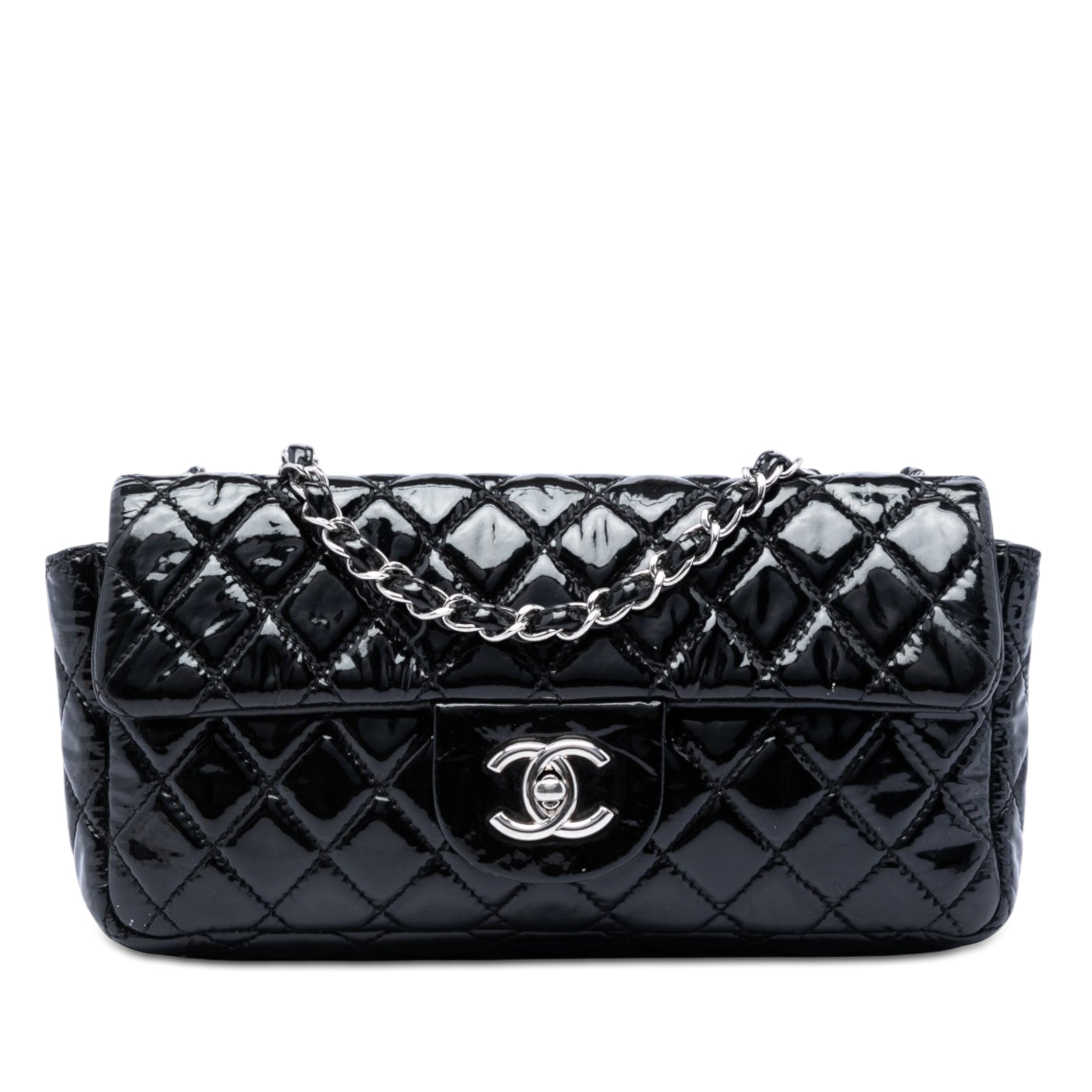Chanel Matelassé Cuir verni East West Simple rabat