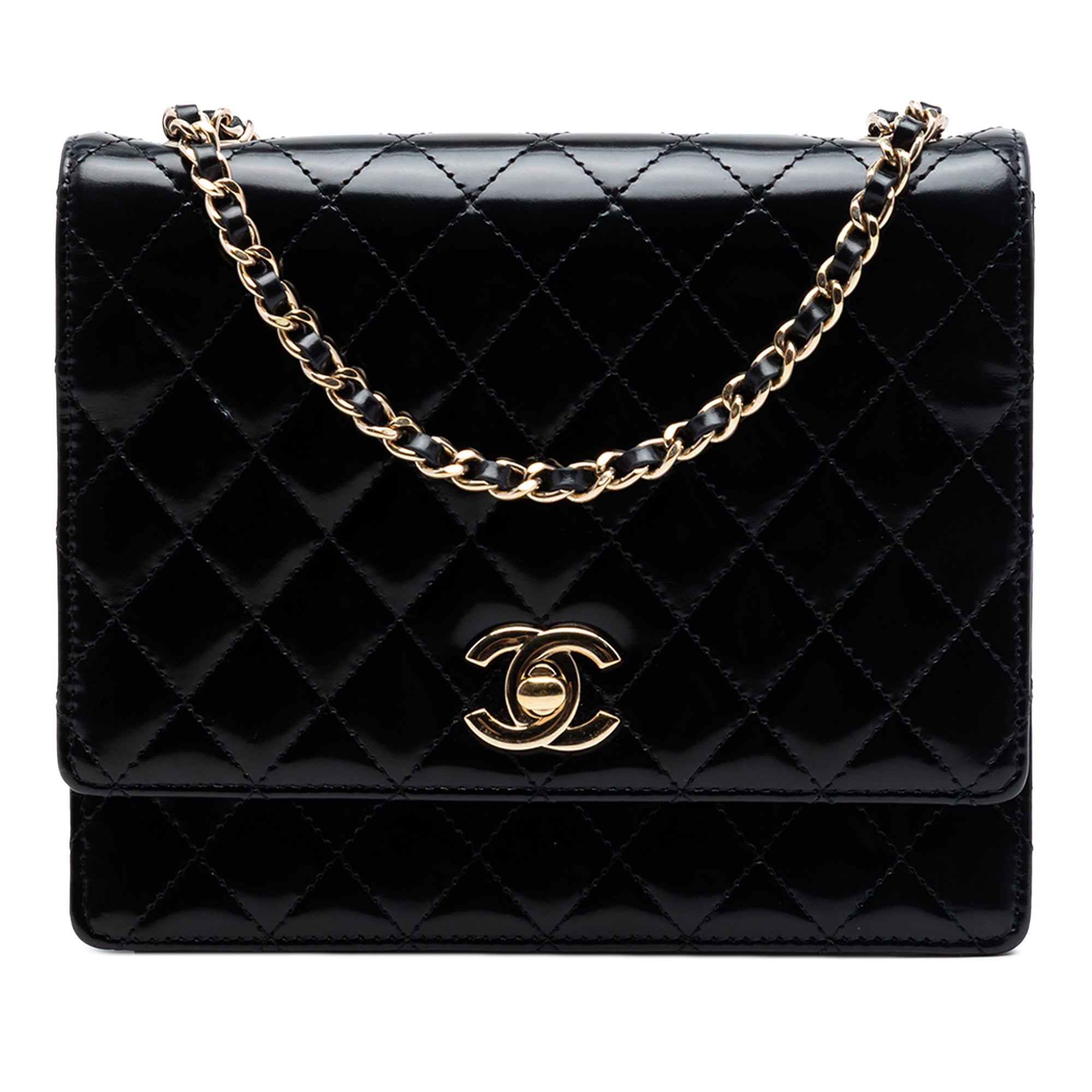 Chanel CC Matelassé Cuir verni Square à rabat