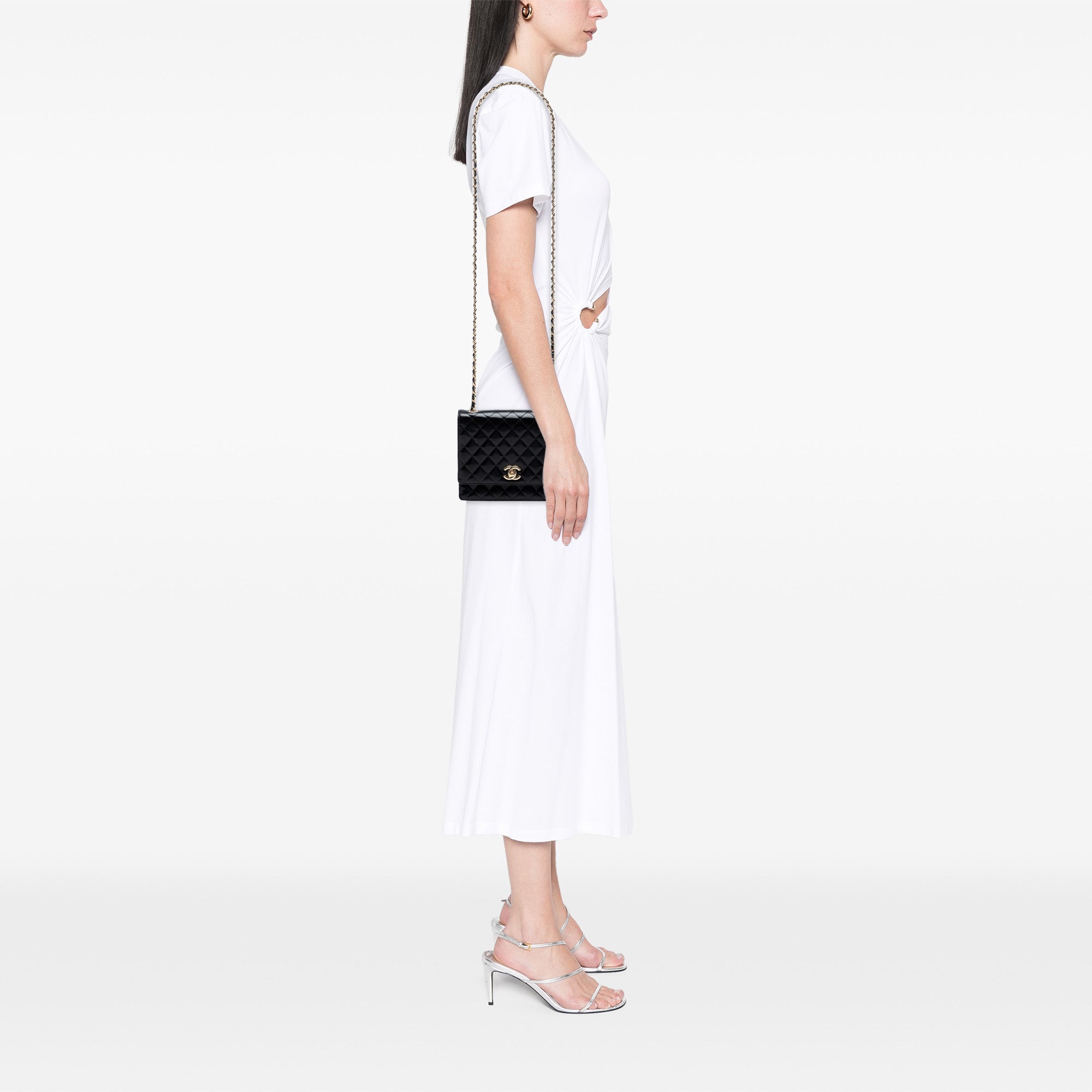 Chanel CC Matelassé Cuir verni Square à rabat