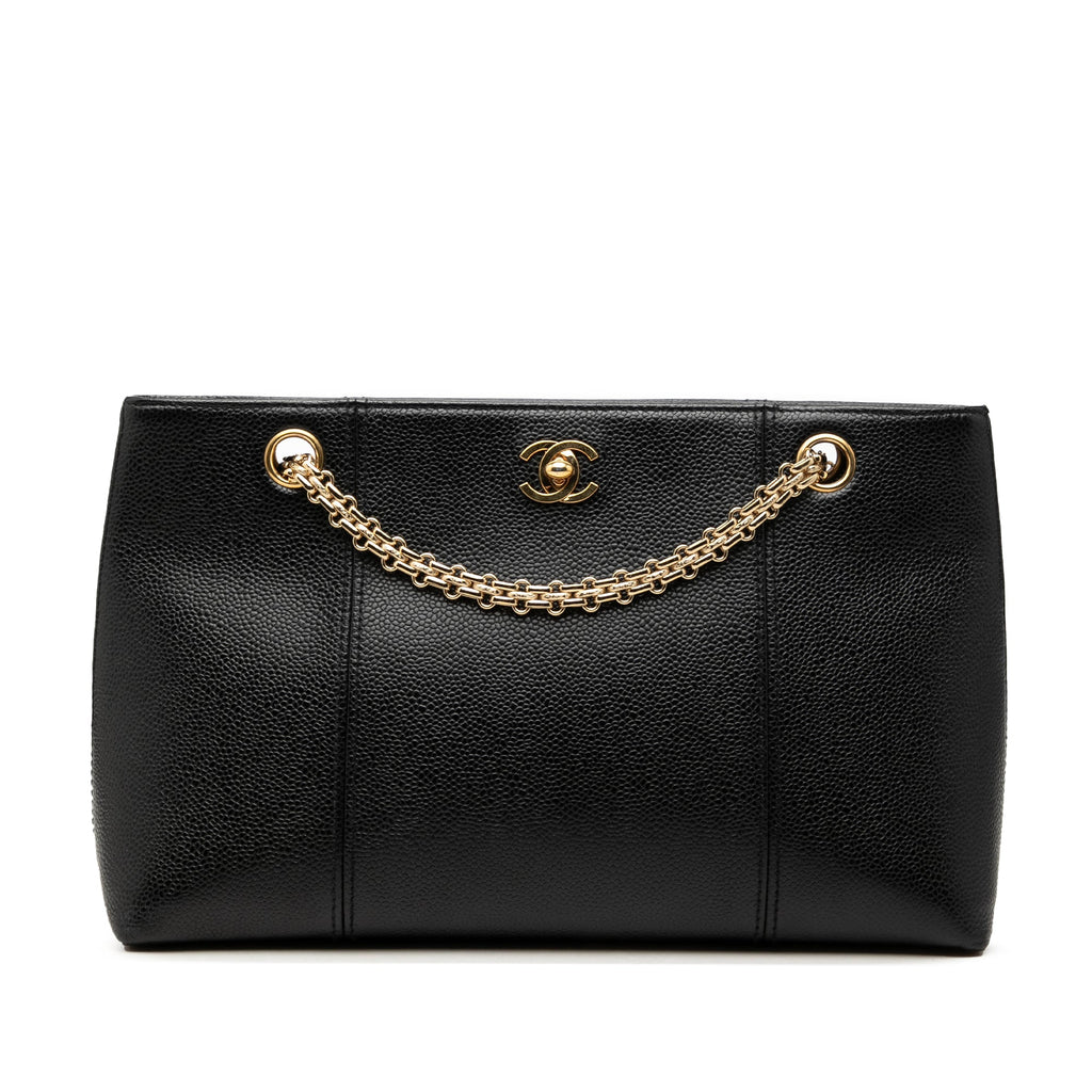 Chanel CC Caviar Chain Shopping Cabas