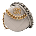 Chanel Cuir d’agneau 19 Rond Pochette avec chaîne