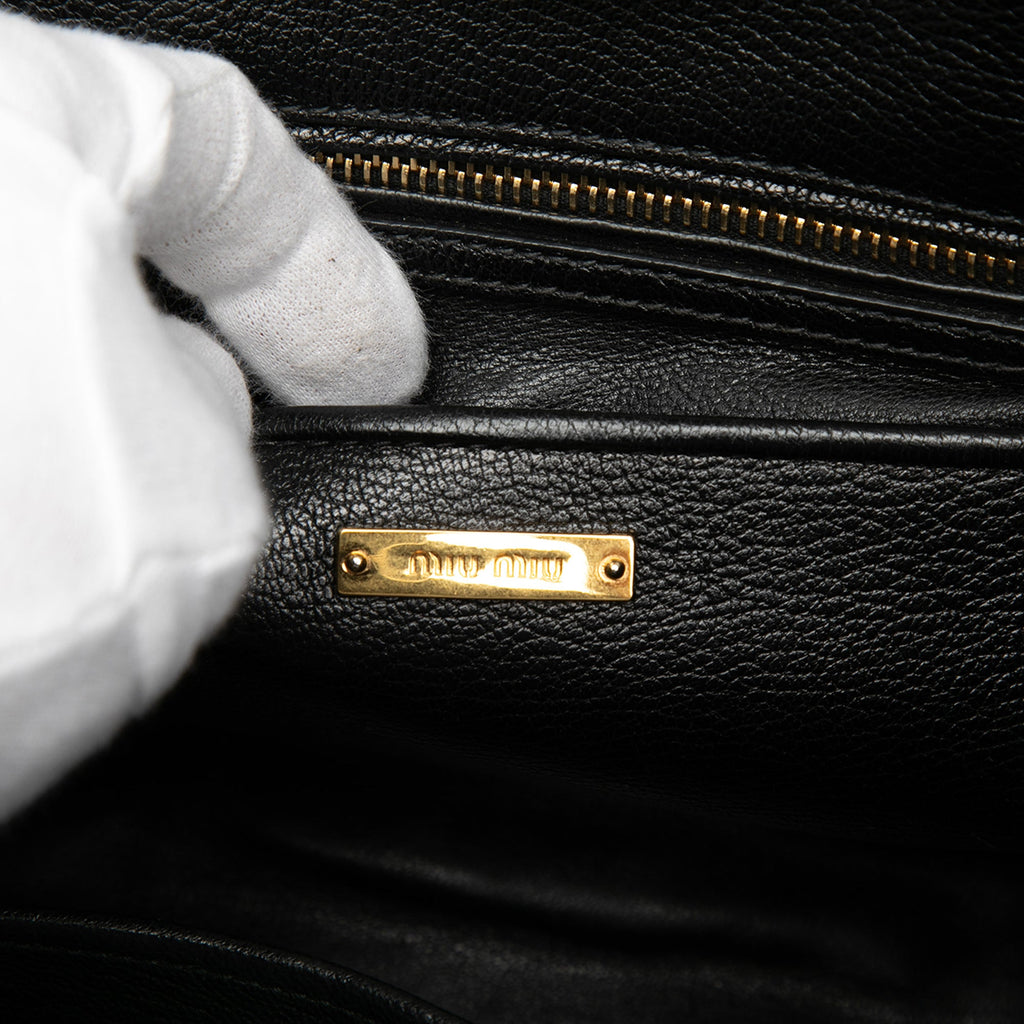Miu Miu Matelasse Jean Biker Cabas