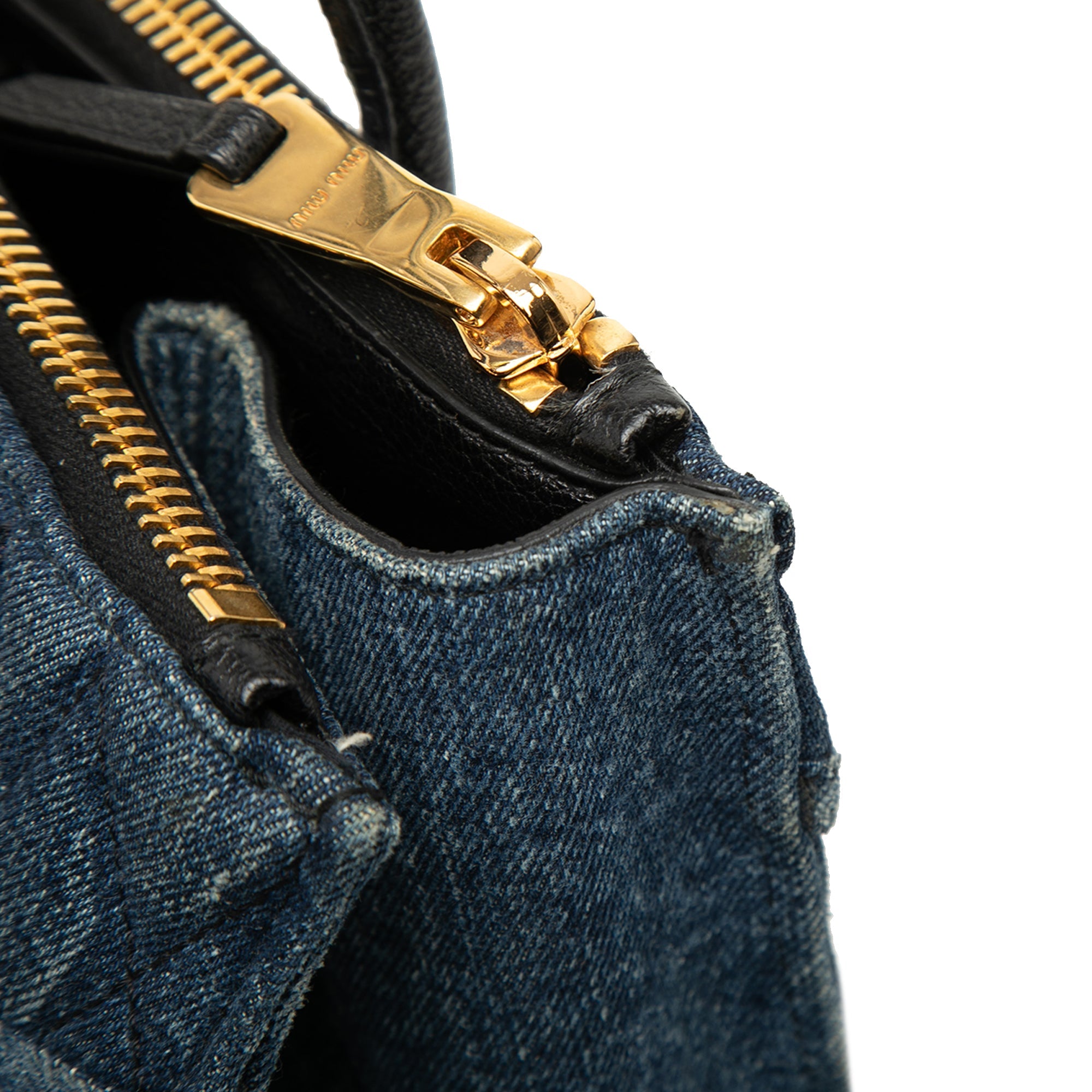 Miu Miu Matelasse Jean Biker Cabas