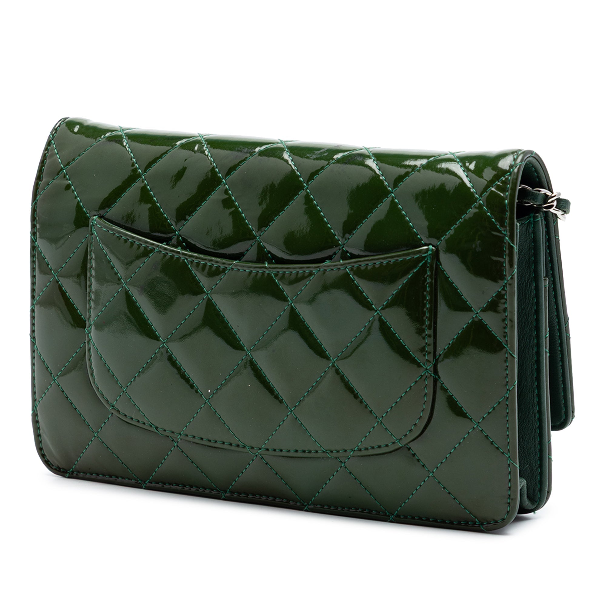 Chanel CC Matelassé Cuir verni Wallet on Chain