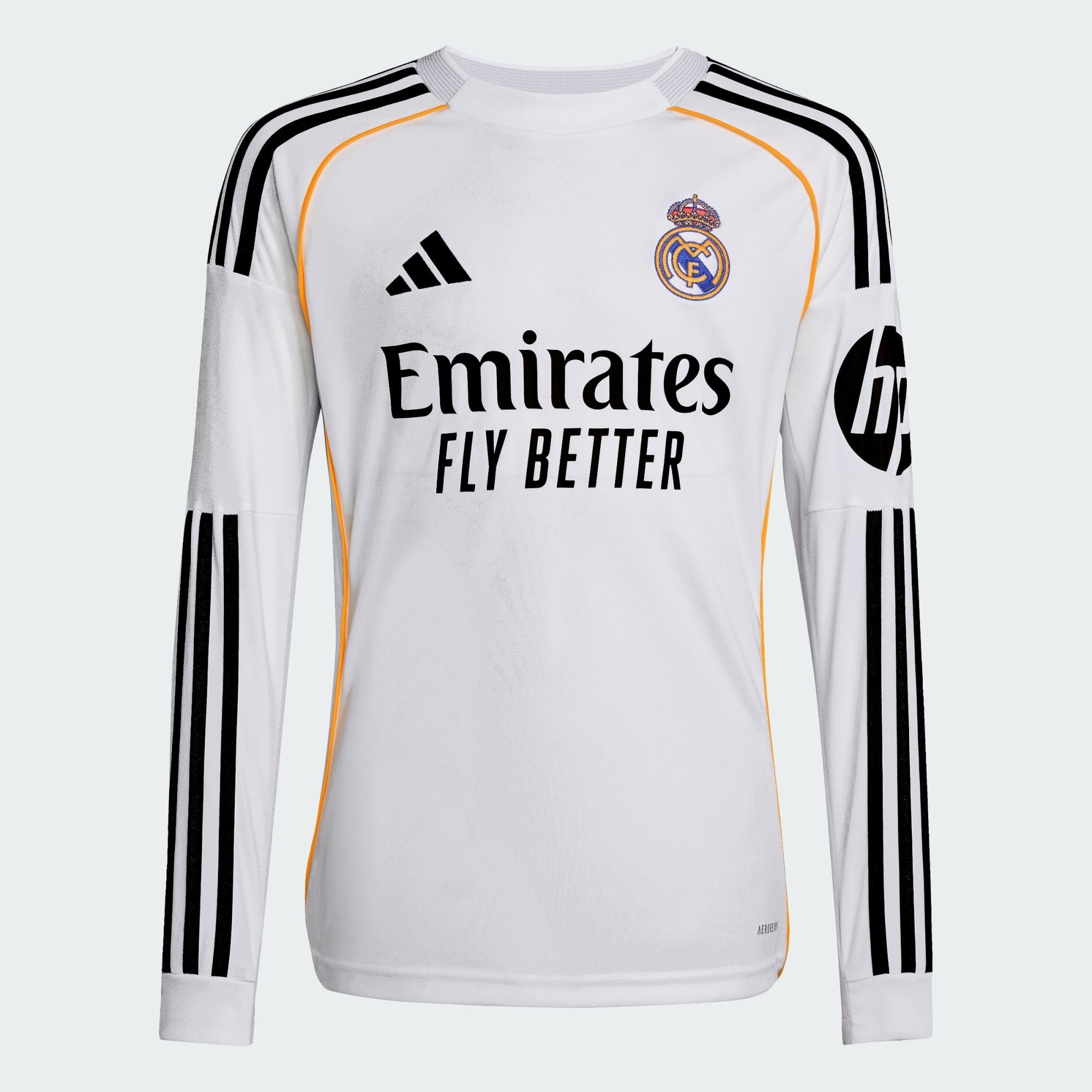 adidas Real Madrid 25/26 Long Sleeve Home Jersey Kids