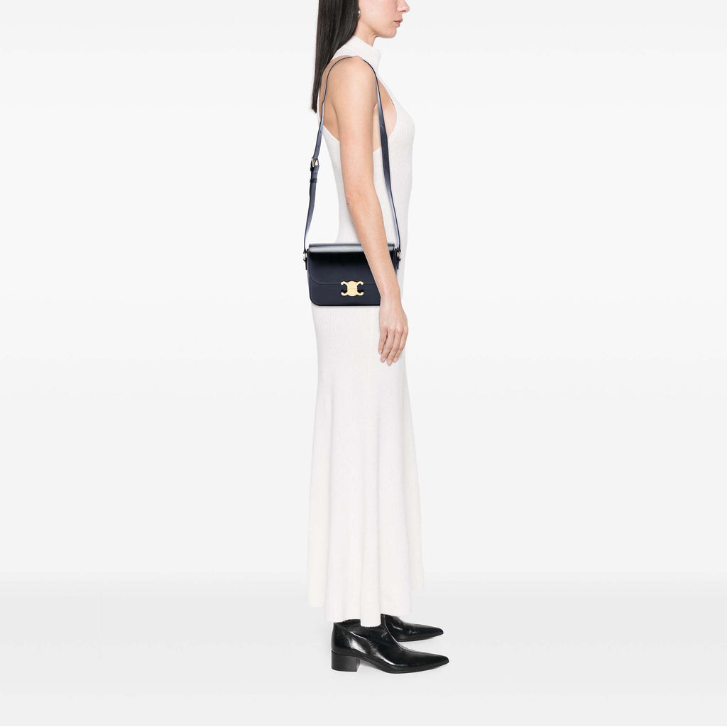 Celine Classique brillant Cuir de veau Triomphe Sac porté croisé