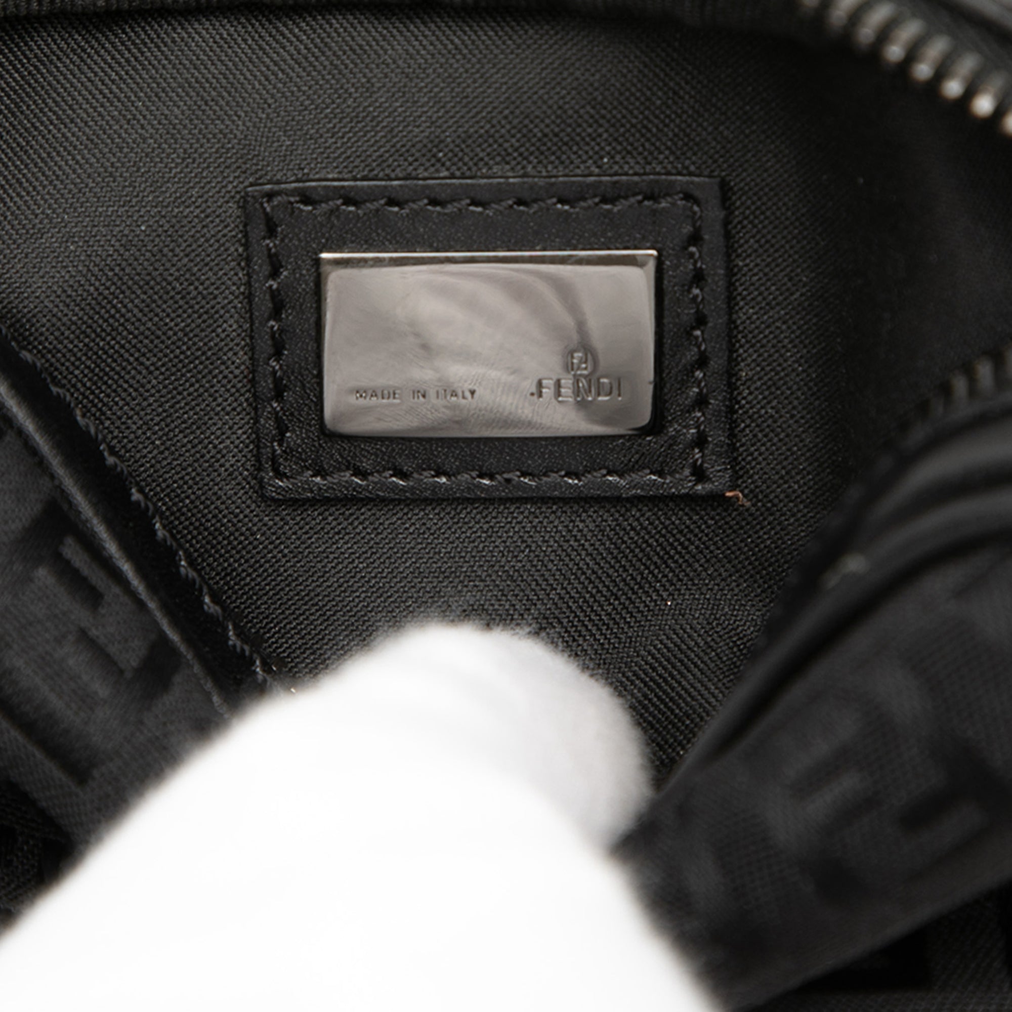 Fendi Mini Zucchino Toile Zip Sac porté croisé