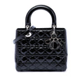 Dior Medium Cuir verni Cannage Lady Dior
