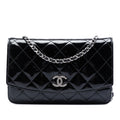 Chanel CC Matelassé Cuir verni Brilliant Wallet on Chain