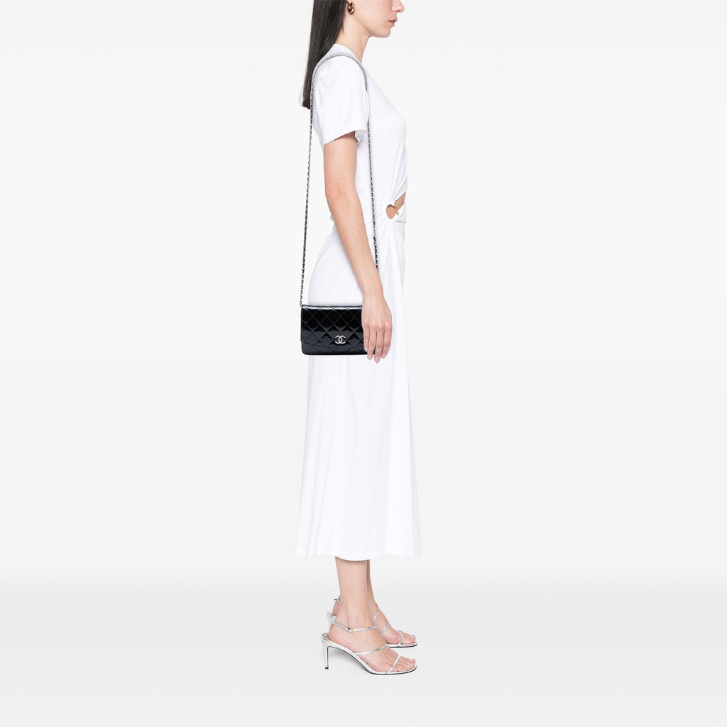 Chanel CC Matelassé Cuir verni Brilliant Wallet on Chain