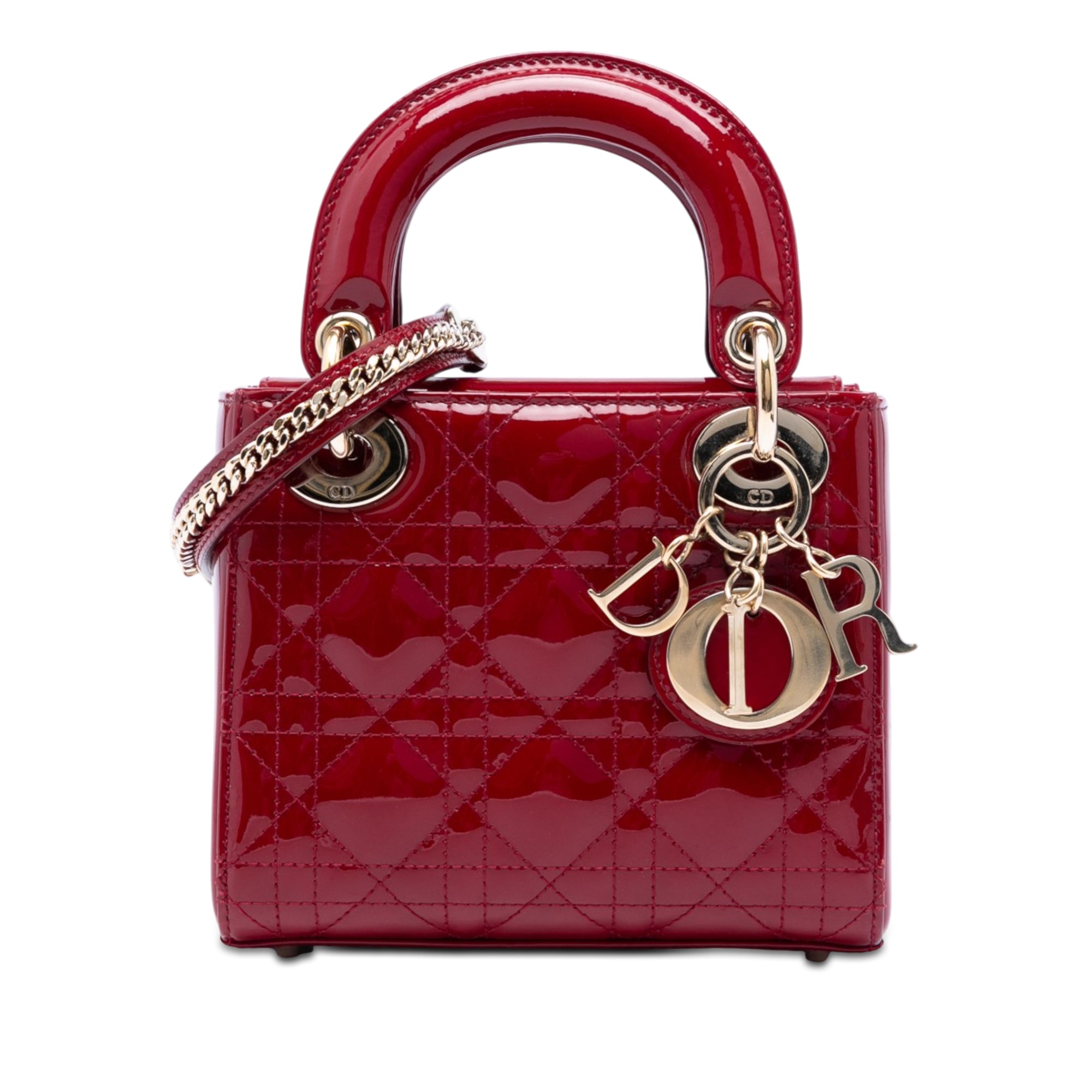 Dior Mini Cuir verni Cannage Lady Dior
