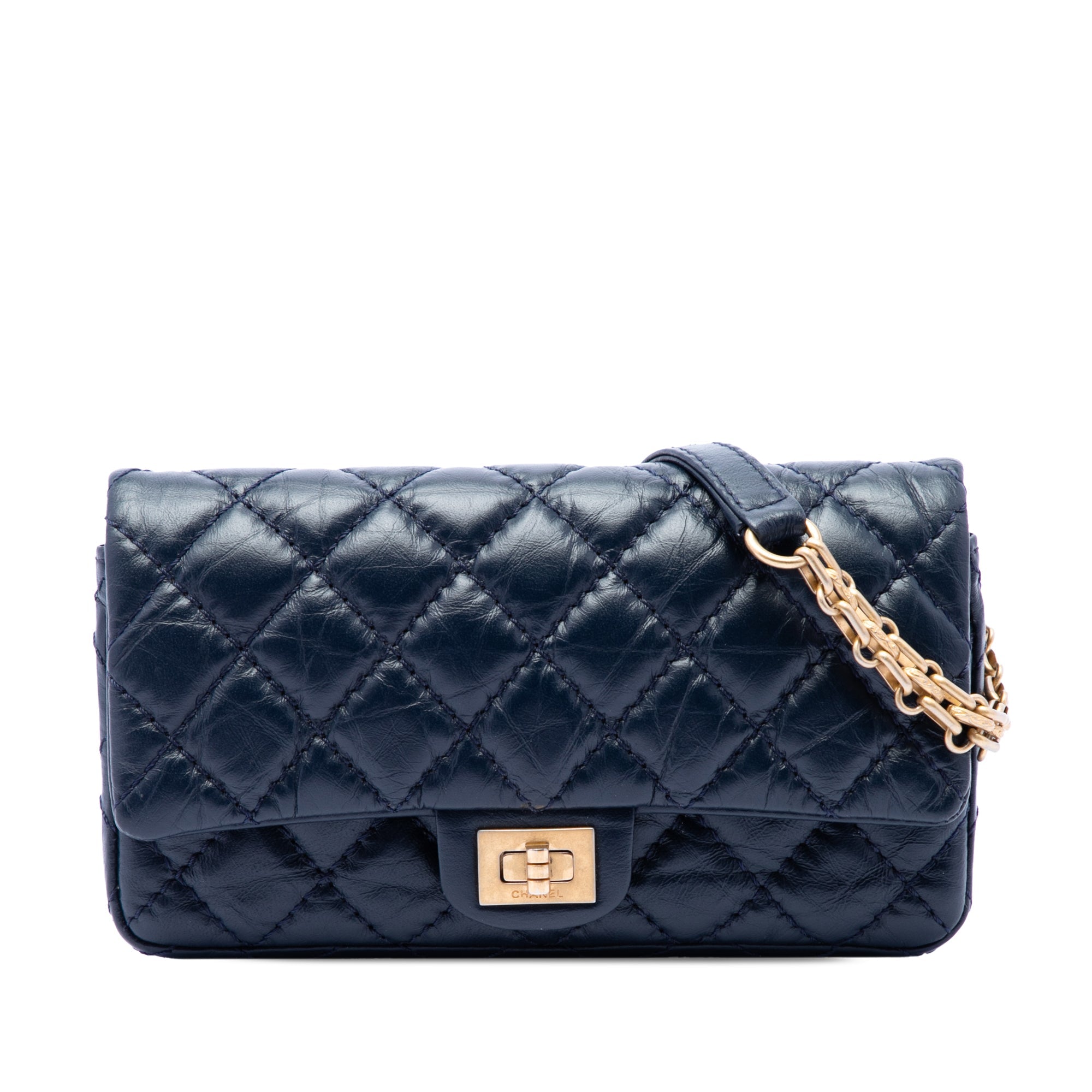 Chanel Matelassé vieilli Cuir de veau Reissue 2.55 Sac ceinture